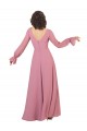 Long Sleeves V-Neck Soft Chiffon A-Line Formal Dress / Bridesmaid Dress Brisbane