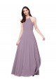 Sleeveless Dark Lavender Halter Neck Keyhole Back Chiffon A-Line Bridesmaid Dress / Evening Dress Brisbane