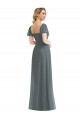 Puff Sleeves Square Neck Soft Chiffon A-Line Semi Formal Evening Dress / Bridesmaid Dress Brisbane