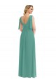 Sleeveless Icelandic Silver V-Neck V-Back Soft Chiffon A-Line Semi Formal Evening Dress / Bridesmaid Dress Brisbane