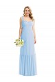 Sleeveless Light Sky Blue Spaghetti Straps Soft Chiffon A-Line Semi Formal Evening Dress / Bridesmaid Dress Brisbane