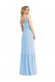 Sleeveless Light Sky Blue Spaghetti Straps Soft Chiffon A-Line Semi Formal Evening Dress / Bridesmaid Dress Brisbane