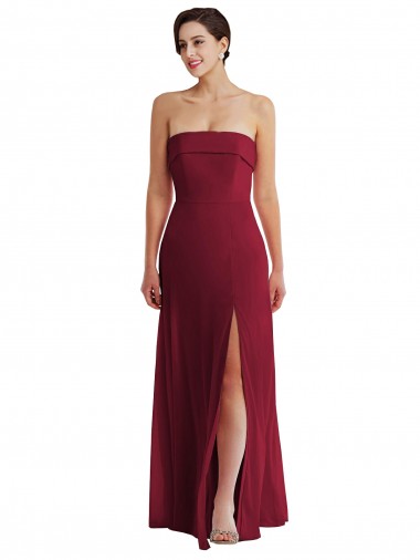 Sleeveless Strapless Low Back Soft Chiffon A-Line Formal Evening Gown / Bridesmaid Dress Brisbane