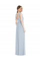 Sleeveless Sea Glass Spaghetti Straps Low Back Soft Chiffon A-Line Semi Formal Evening Dress / Bridesmaid Dress Brisbane