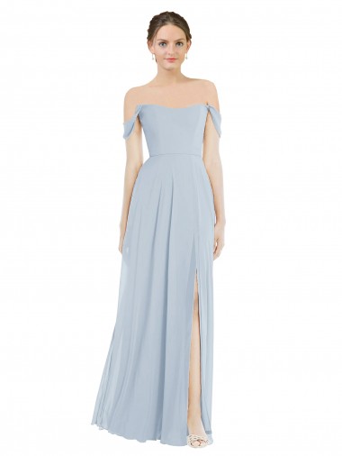 Flounce Sleeves Off the Shoulder Soft Chiffon A-Line Semi Formal Evening Dress / Bridesmaid Dress Brisbane