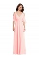Cold Shoulder V-Neck V-Back Soft Chiffon A-Line Semi Formal Evening Dress / Bridesmaid Dress Brisbane