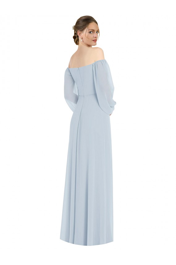 Puff Sleeves Off the Shoulder Soft Chiffon A-Line Formal Evening Gown / Bridesmaid Dress Brisbane