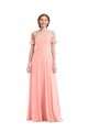 Flutter Sleeves Off the Shoulder Soft Chiffon A-Line Semi Formal Evening Dress / Bridesmaid Dress Brisbane