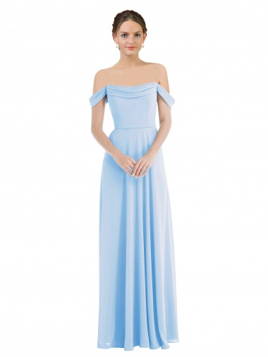 Sleeveless Off the Shoulder Soft Chiffon A-Line Formal Evening Gown / Bridesmaid Dress Brisbane