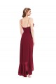 Sleeveless Spaghetti Straps Low Back Soft Chiffon A-Line High Low Evening Gown / Bridesmaid Dress Brisbane