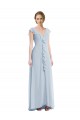 Sleeveless Sea Glass V-Neck V-Back Soft Chiffon A-Line Black Tie Evening Gown / Bridesmaid Dress Brisbane