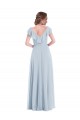 Sleeveless Sea Glass V-Neck V-Back Soft Chiffon A-Line Black Tie Evening Gown / Bridesmaid Dress Brisbane