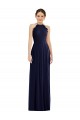 Sleeveless Dark Navy Halter Neck Open Back Soft Chiffon A-Line Semi Formal Evening Dress / Bridesmaid Dress Brisbane