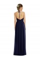 Sleeveless Dark Navy Halter Neck Open Back Soft Chiffon A-Line Semi Formal Evening Dress / Bridesmaid Dress Brisbane