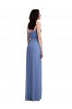 Sleeveless Windsor Blue Spaghetti Straps Low Back Soft Chiffon A-Line Semi Formal Evening Dress / Bridesmaid Dress Brisbane
