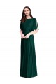 Bell Sleeves Bateau Neck V-Back Soft Chiffon A-Line Semi Formal Evening Dress / Bridesmaid Dress Brisbane