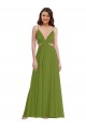 Sleeveless V-Neck Open Back Soft Chiffon A-Line Plus Size Evening Gown / Bridesmaid Dress Brisbane