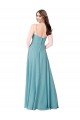 Sleeveless Turquoise V-Neck Soft Chiffon A-Line Bridesmaid Dress Brisbane