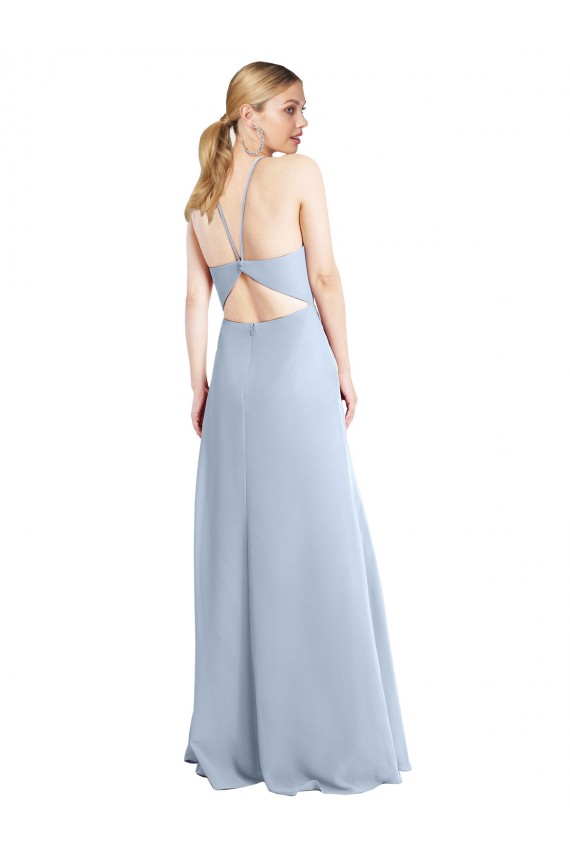 Sleeveless Halter Neck Keyhole Back Chiffon A-Line Bridesmaid Dress / Evening Dress Brisbane