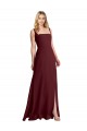 Sleeveless Square Neck Low Back Soft Chiffon A-Line Bridesmaid Dress Brisbane