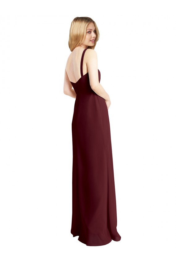 Sleeveless Square Neck Low Back Soft Chiffon A-Line Bridesmaid Dress Brisbane