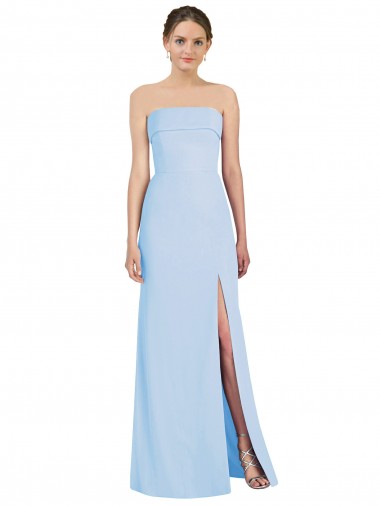 Sleeveless Strapless Low Back Soft Chiffon Trumpet Black Tie Evening Gown / Bridesmaid Dress Brisbane