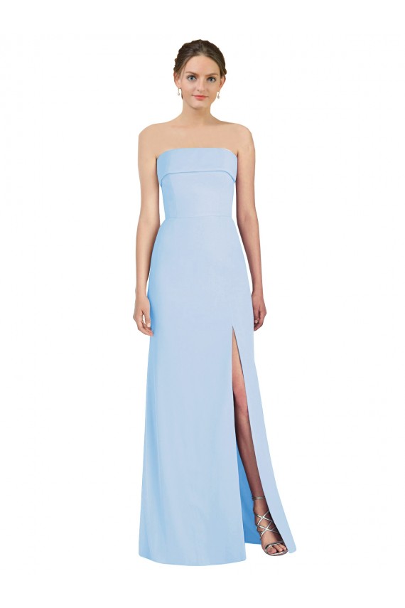 Sleeveless Strapless Low Back Soft Chiffon Trumpet Black Tie Evening Gown / Bridesmaid Dress Brisbane