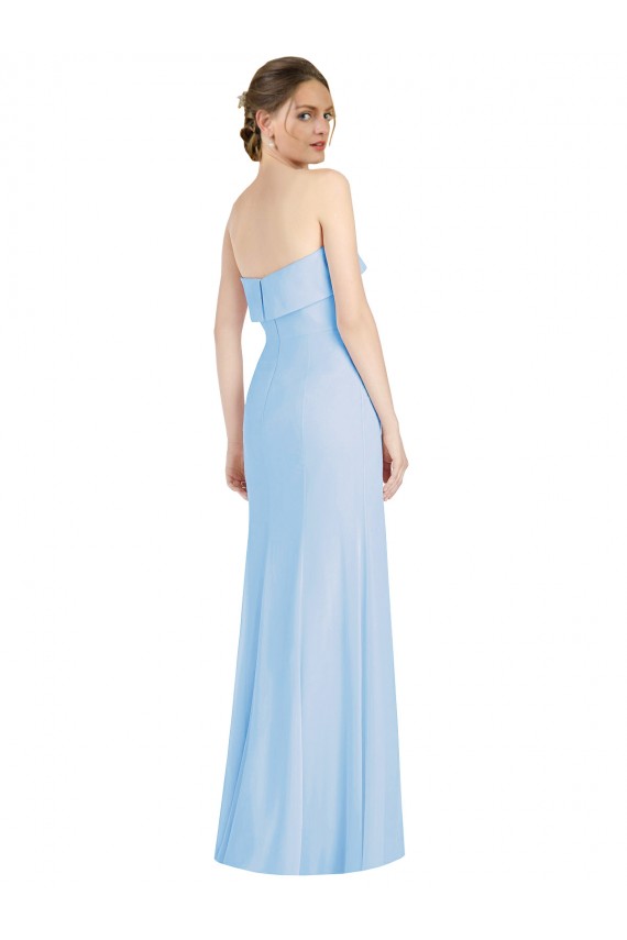 Sleeveless Strapless Low Back Soft Chiffon Trumpet Black Tie Evening Gown / Bridesmaid Dress Brisbane