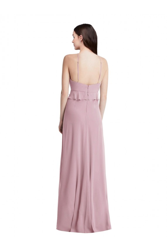 Sleeveless Halter Neck Low Back Chiffon A-Line Bridesmaid Dress / Evening Dress Brisbane