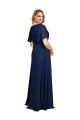 Short Flutter Sleeves V-Neck Soft Chiffon A-Line Formal Plus Size Evening Gown / Prom Dress / Bridesmaid Dress Brisbane