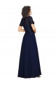 Short Sleeves Round Neck Soft Chiffon A-Line Prom Dress / Bridesmaid Dress Brisbane