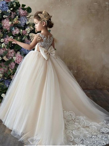 Sleeveless Sweetheart Tulle & Lace Ball Gown Flower Girl Dresses Brisbane