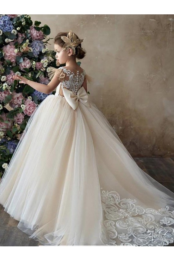 Sleeveless Sweetheart Tulle & Lace Ball Gown Flower Girl Dresses Brisbane