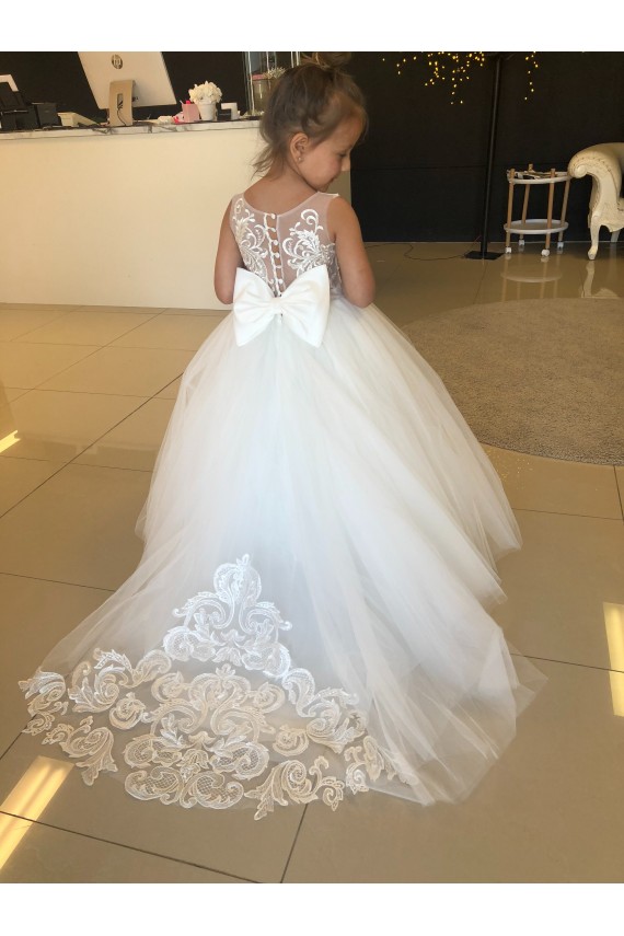 Sleeveless Sweetheart Tulle & Lace Ball Gown Flower Girl Dresses Brisbane