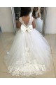 Sleeveless Bateau Neckline Tulle & Lace Ball Gown Flower Girl Dress Brisbane