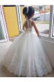 Sleeveless High Neck Keyhole Back Tulle & Lace Ball Gown Flower Girl Dress for Wedding Brisbane