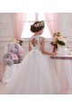 Sleeveless High Neck Keyhole Back Tulle & Lace Ball Gown Little Flower Girl Dresses Brisbane