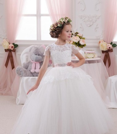 Sleeveless Sweetheart Tulle & Lace Ball Gown Flower Girl Dress Brisbane