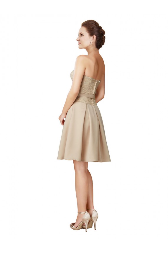 Sleeveless Sweetheart Satin & Lace A-Line Bridesmaid Dress Brisbane