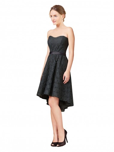 Sleeveless Sweetheart Lace A-Line High Low Bridesmaid Dress Brisbane