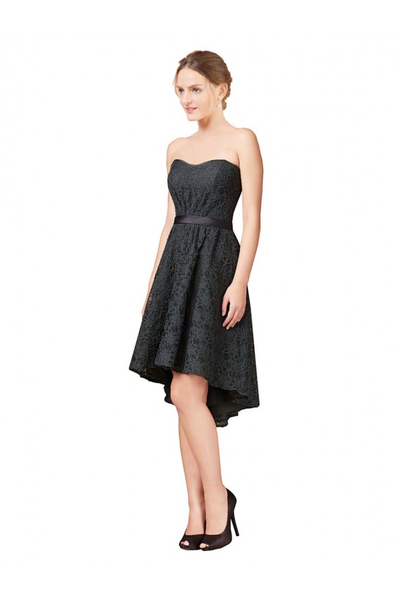 Sleeveless Sweetheart Lace A-Line High Low Bridesmaid Dress Brisbane