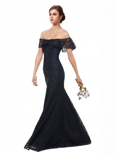 Flutter Sleeves Off the Shoulder Lace Mermaid Prom Dress / Bridesmaid Dress Brisbane