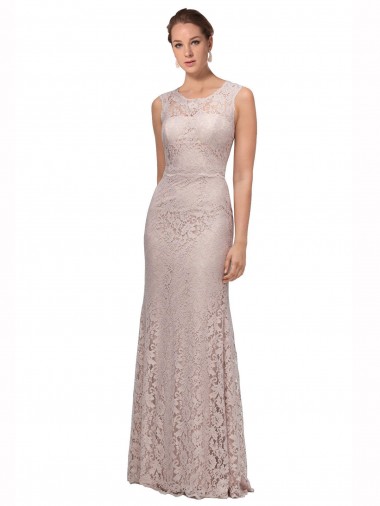 Sleeveless Illusion Neck Lace Mermaid Prom Dress / Bridesmaid Dress Brisbane