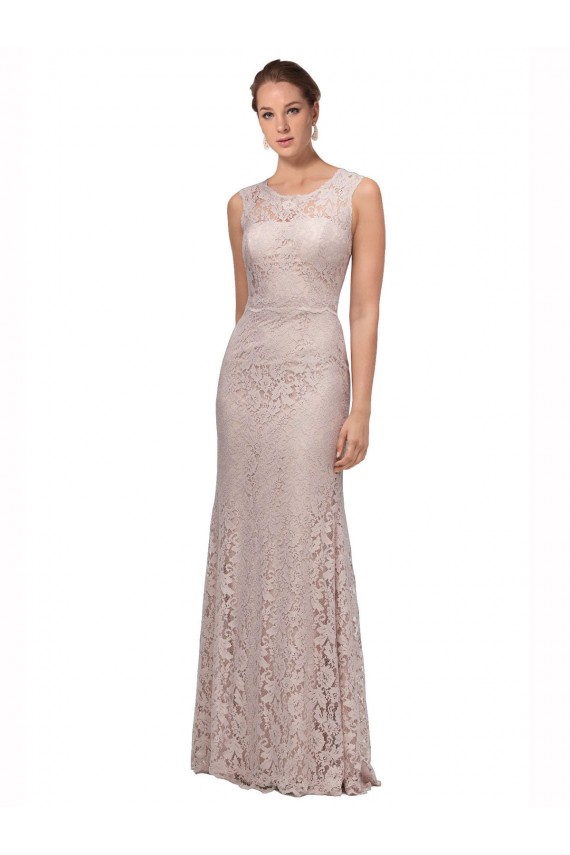 Sleeveless Illusion Neck Lace Mermaid Prom Dress / Bridesmaid Dress Brisbane