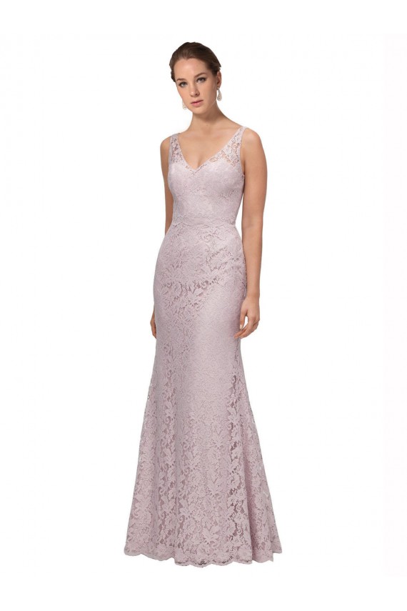 Sleeveless V-Neck V-Back Lace Mermaid Formal Dress / Bridesmaid Dress Brisbane