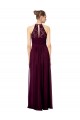 Sleeveless Halter Neck Keyhole Back Soft Chiffon & Lace A-Line Formal Dress / Bridesmaid Dress Brisbane