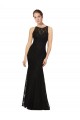 Sleeveless Jewel Neck Open Back Lace Sheath Bridesmaid Dress Brisbane