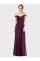 Sleeveless Grape Off the Shoulder Low Back Soft Chiffon & Lace A-Line Bridesmaid Dress Brisbane