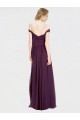Sleeveless Grape Off the Shoulder Low Back Soft Chiffon & Lace A-Line Bridesmaid Dress Brisbane