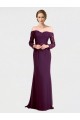 Long Sleeves Off the Shoulder Low Back Soft Chiffon & Lace Mermaid Bridesmaid Dress Brisbane